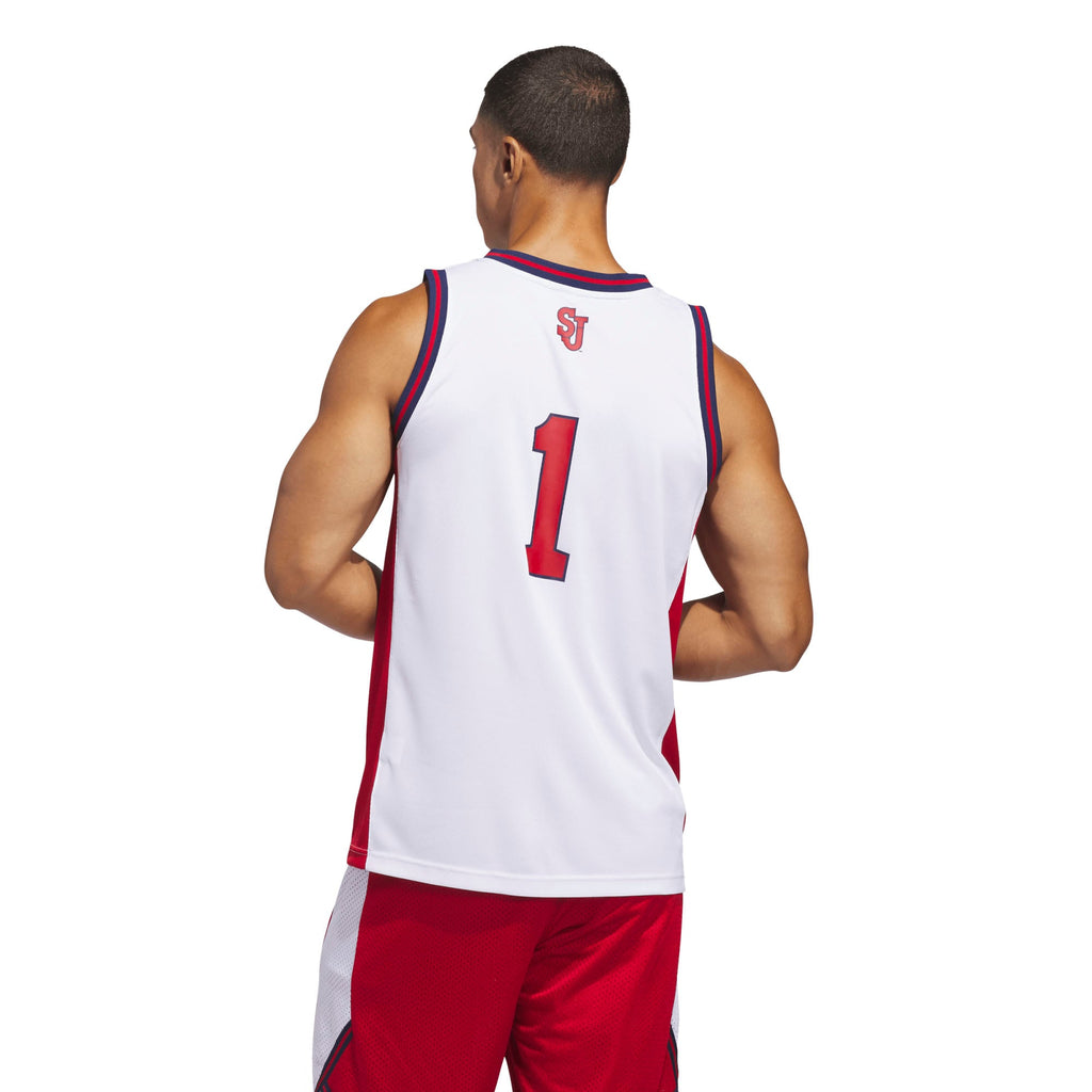 White St. John's Red Storm Home Replica Basketball Jersey product image 3, provided for visual reference and product detail