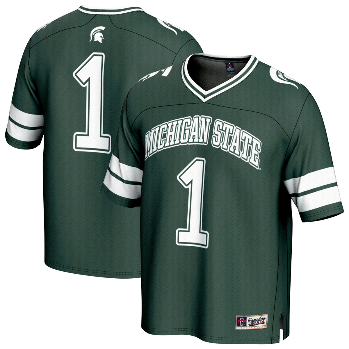 #1 Michigan State Spartans Lightweight Collegiate Football Fashion Jersey - Green product image 1, provided for visual