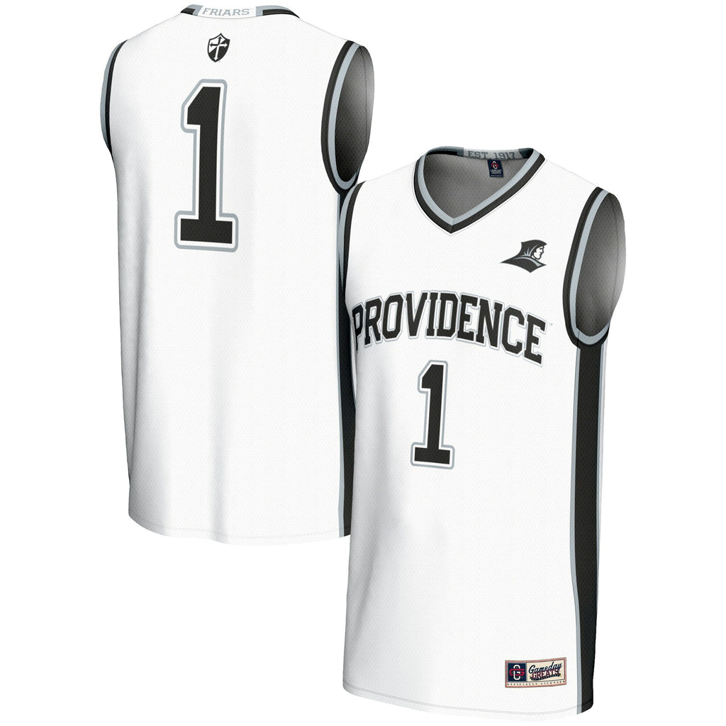 #1 Providence Friars Lightweight Basketball Jersey - White product image 1, provided for visual reference and product detail