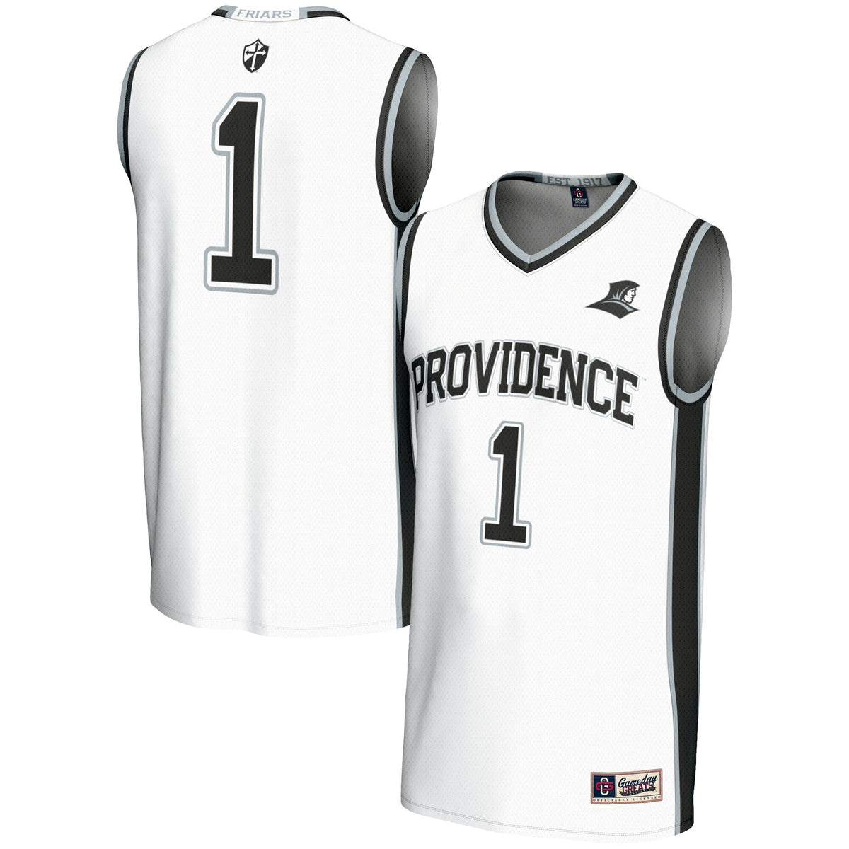 #1 Providence Friars Lightweight Basketball Jersey - White product image 1, provided for visual reference and product detail