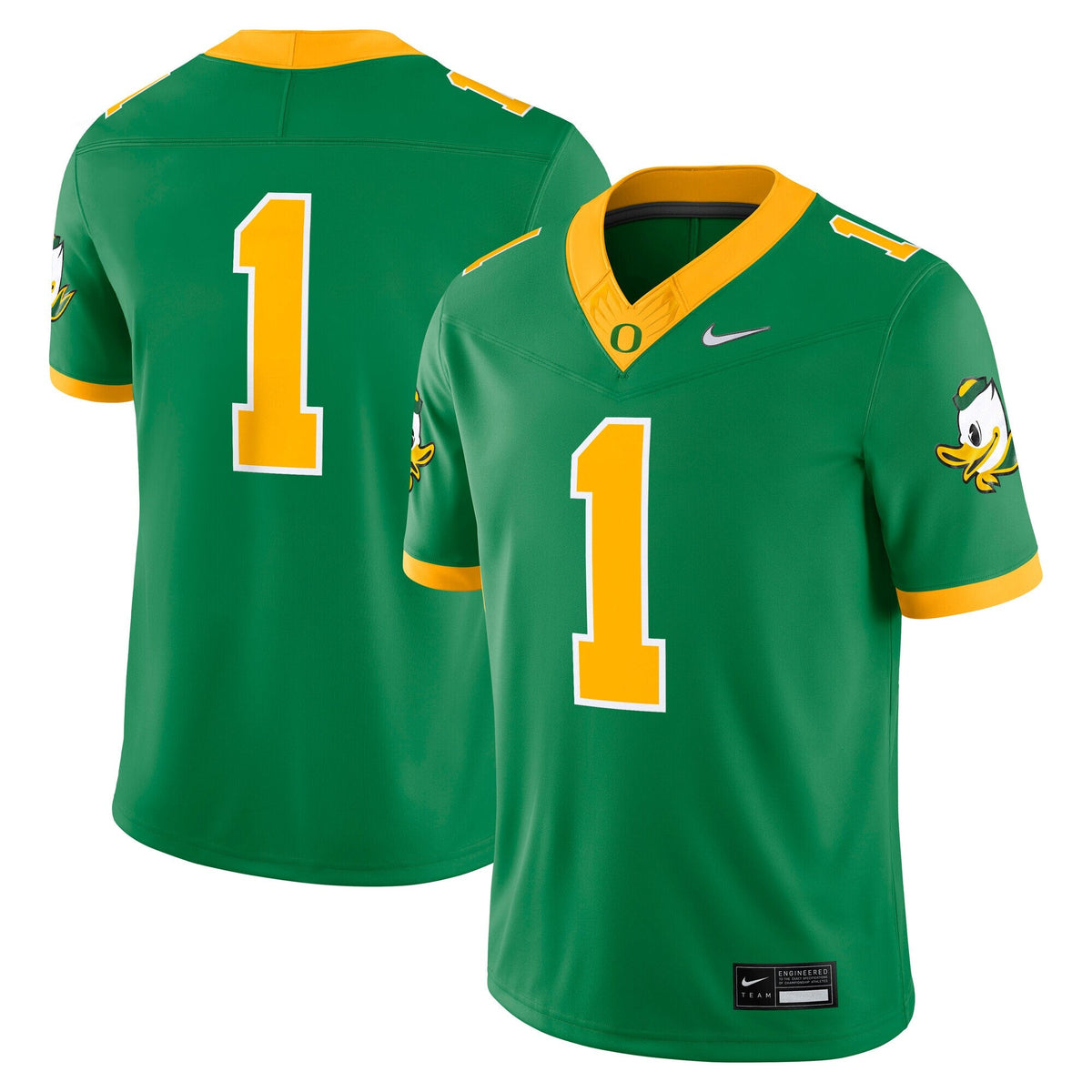 #1 Oregon Ducks Alternate Game Jersey - Green product image 1, provided for visual reference and product detail review