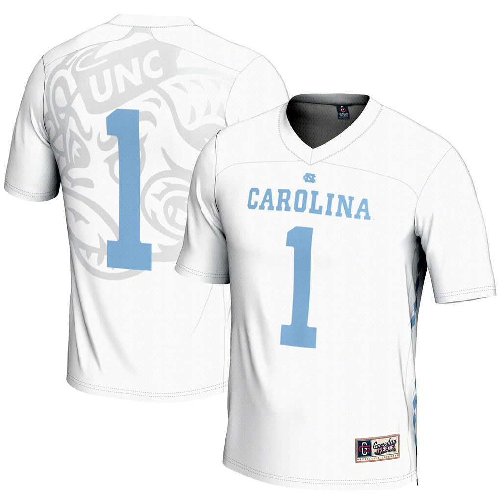 #1 North Carolina Tar Heels Lightweight Lacrosse Jersey - White product image 1, provided for visual reference and product