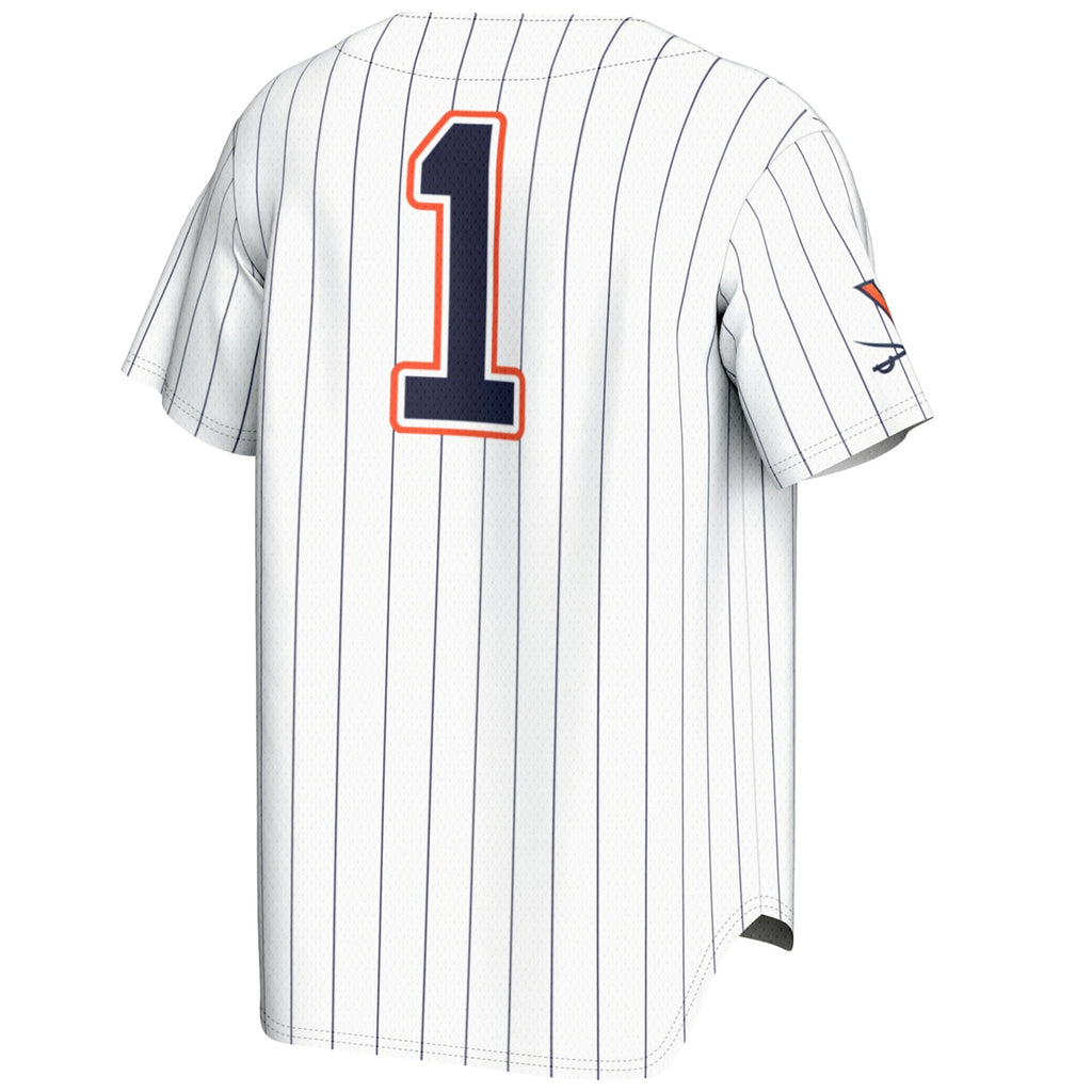 #1 Virginia Cavaliers Lightweight Baseball Jersey - White product image 4, provided for visual reference and product detail