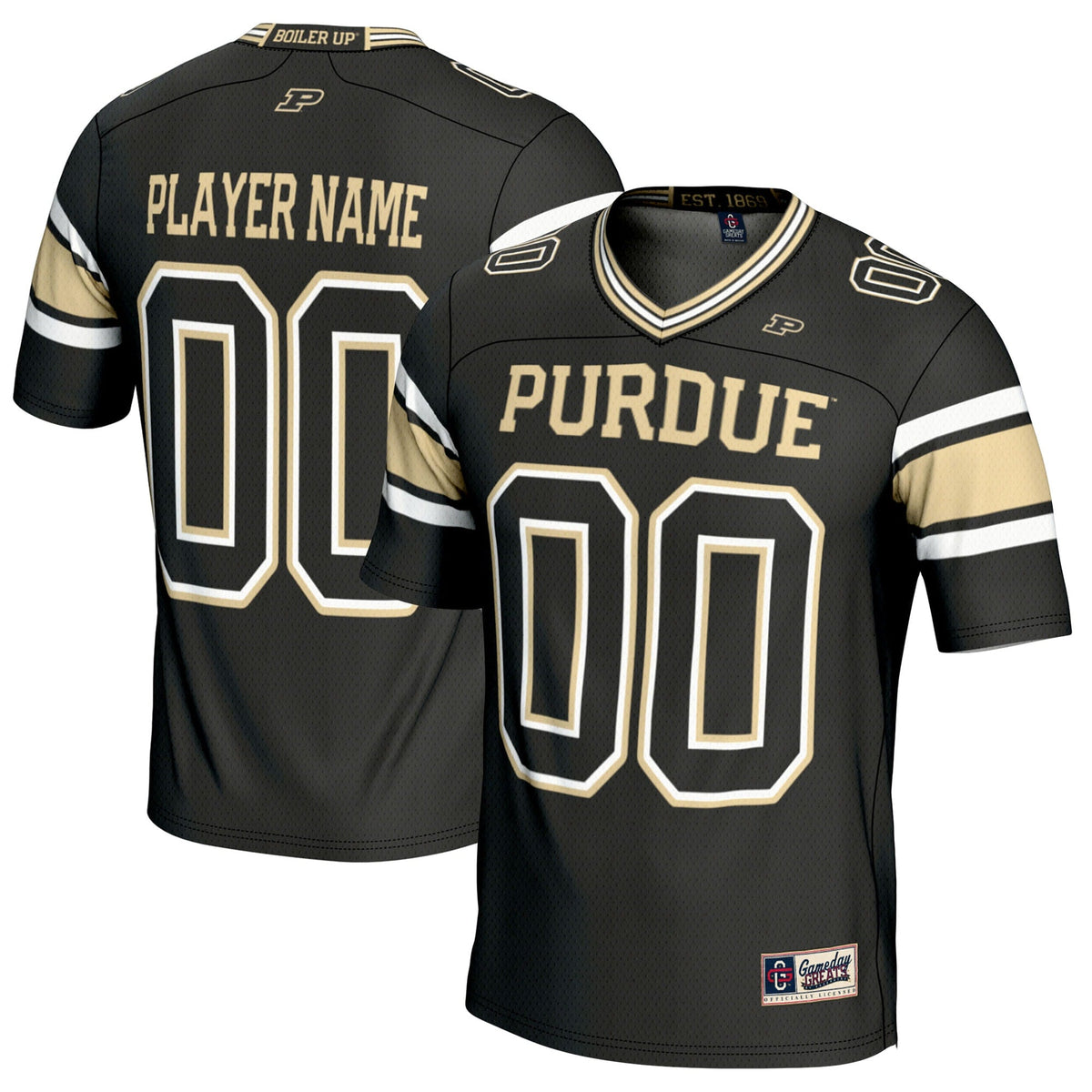 Purdue Boilermakers NIL Pick-A-Player Football Jersey - Black product image 2, provided for visual reference and product