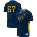 #1 West Virginia Mountaineers Lightweight Soccer Fashion Jersey - Navy product image 1, provided for visual reference and