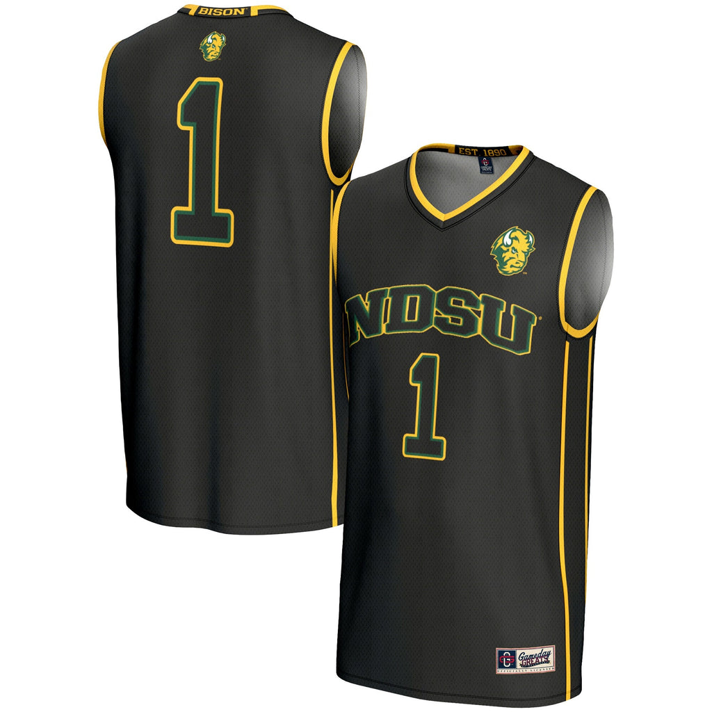 #1 NDSU Bison Lightweight Basketball Jersey - Black product image 1, provided for visual reference and product detail review