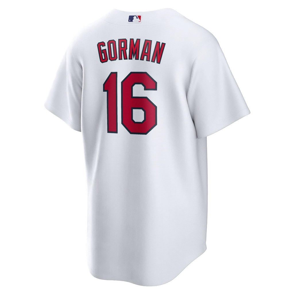 St. Louis Cardinals Nolan Gorman White Home Replica Jersey product image 4, provided for visual reference and product detail