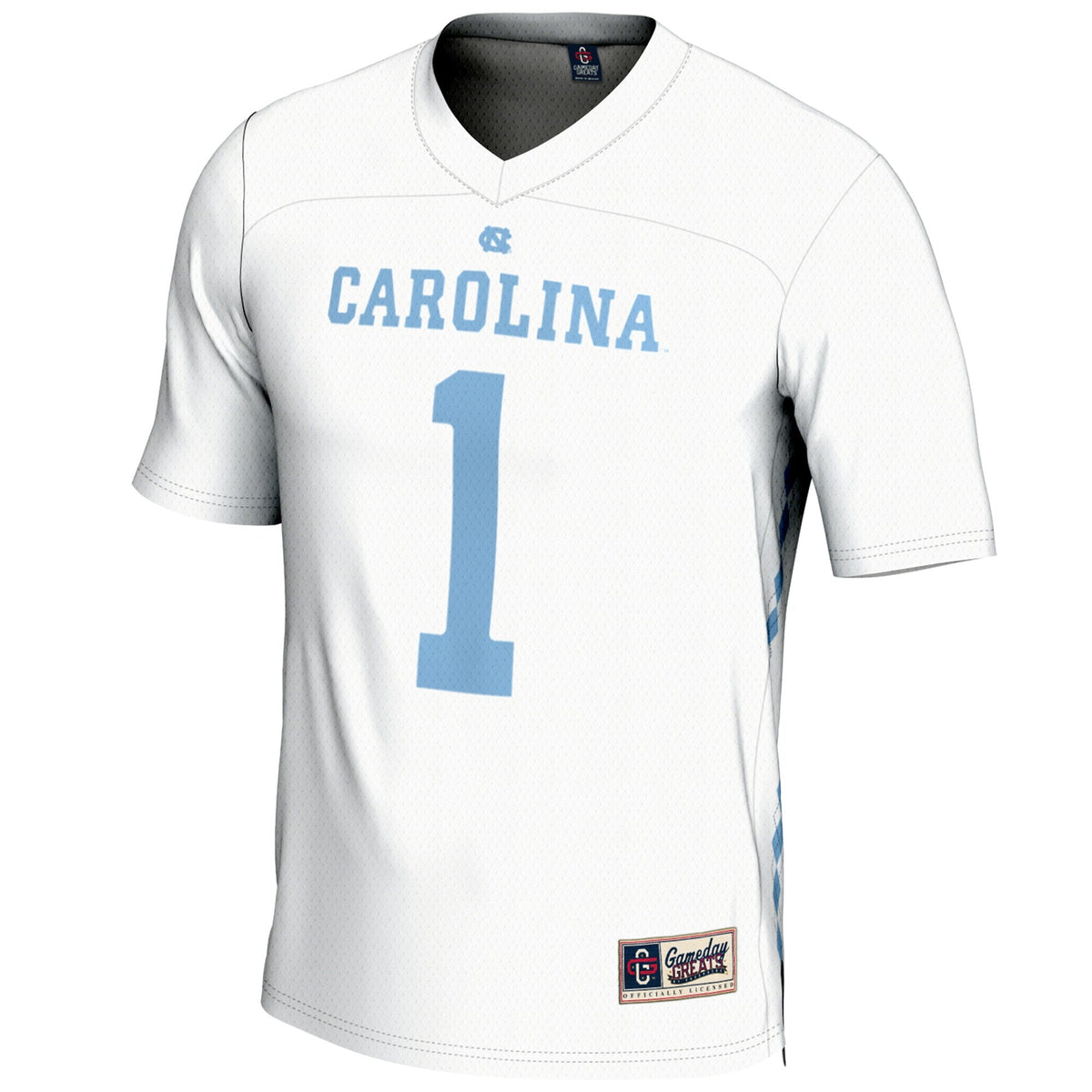 #1 North Carolina Tar Heels Lightweight Lacrosse Jersey - White product image 3, provided for visual reference and product