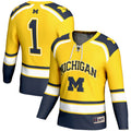 #1 Michigan Wolverines Hockey Jersey - Maize product image 1, provided for visual reference and product detail review