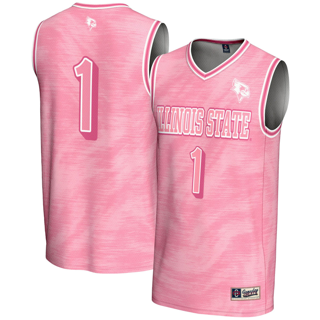 #1 Illinois State Redbirds Lightweight Basketball Fashion Jersey - Pink product image 2, provided for visual reference and