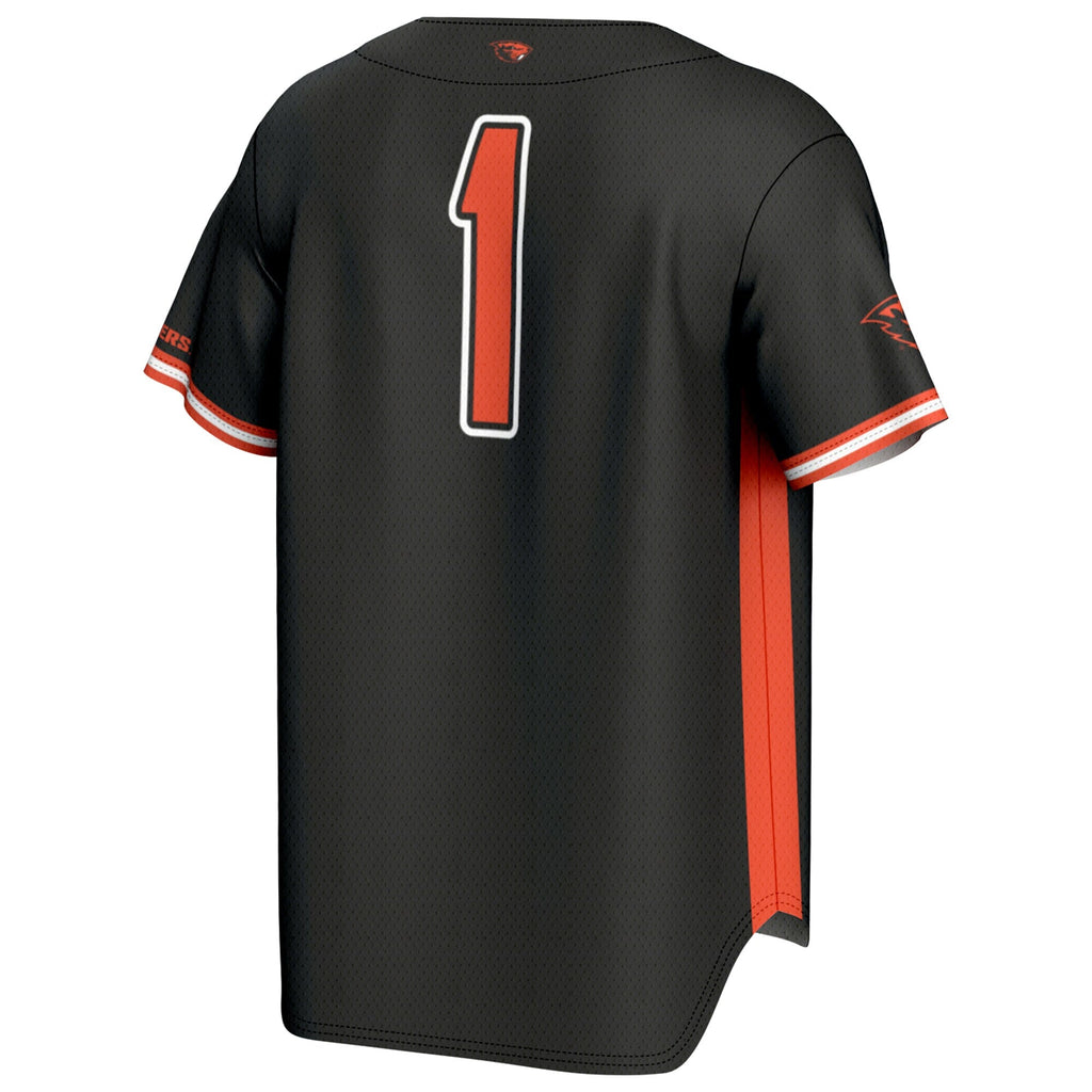 #1 Oregon State Beavers Lightweight Baseball Fashion Jersey - Black product image 4, provided for visual reference and