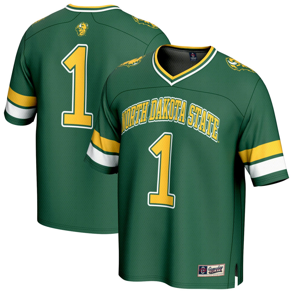 #1 NDSU Bison Lightweight Collegiate Football Fashion Jersey - Green product image 2, provided for visual reference and