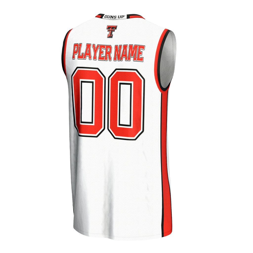 Texas Tech Red Raiders NIL Pick-A-Player Lightweight Basketball Jersey - White product image 4, provided for visual