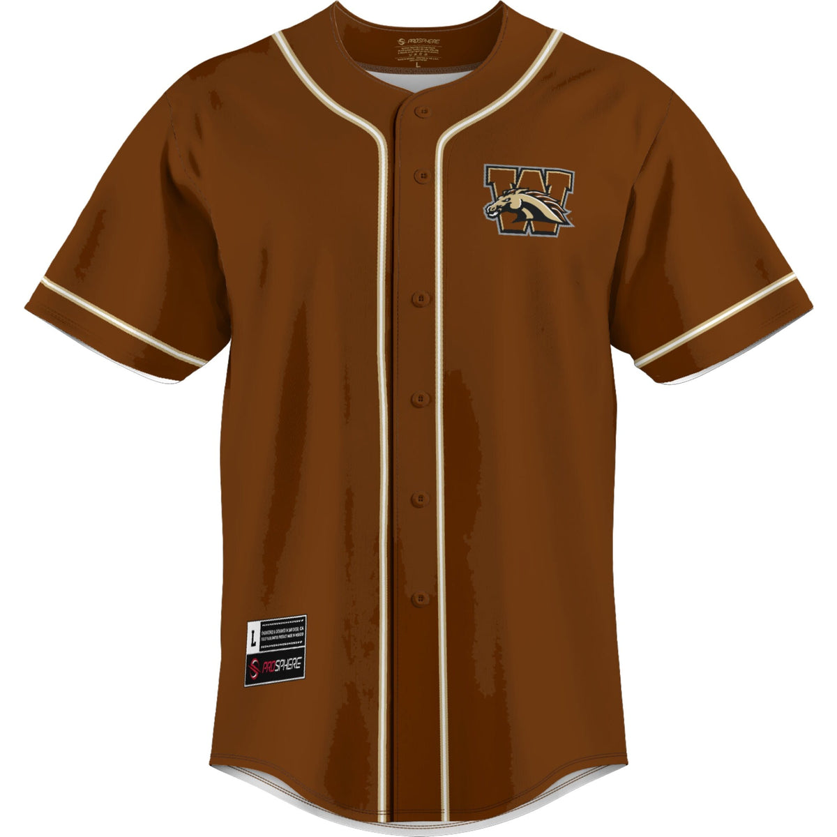 Western Michigan Broncos Lightweight Baseball Jersey - Brown product image 3, provided for visual reference and product