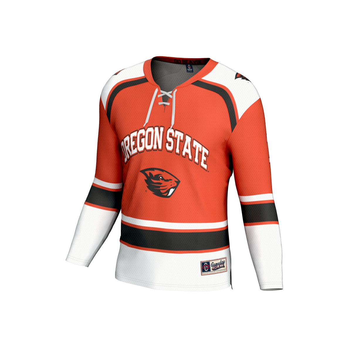 #1 Oregon State Beavers Lightweight Hockey Fashion Jersey - Orange product image 3, provided for visual reference and