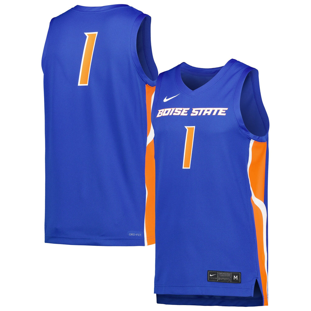 Boise State Broncos Replica Basketball Jersey - Royal product image 1, provided for visual reference and product detail