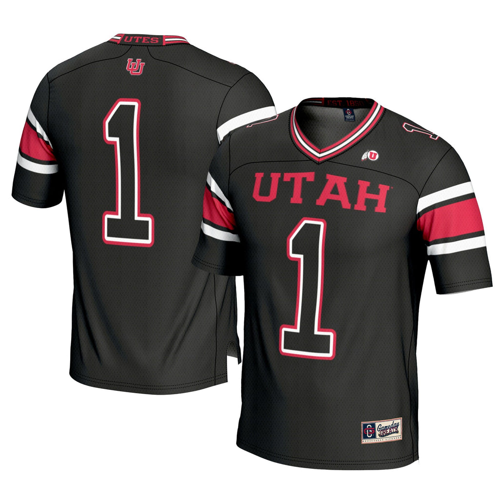 #1 Utah Utes Football Jersey - Black product image 2, provided for visual reference and product detail review
