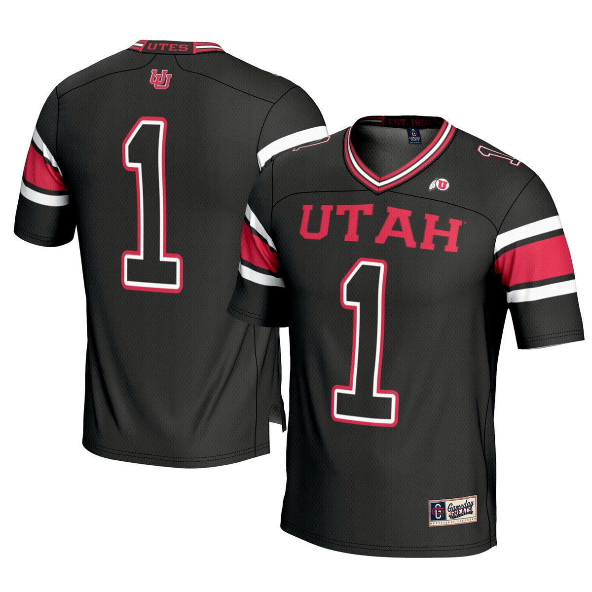 #1 Utah Utes Football Jersey - Black product image 2, provided for visual reference and product detail review