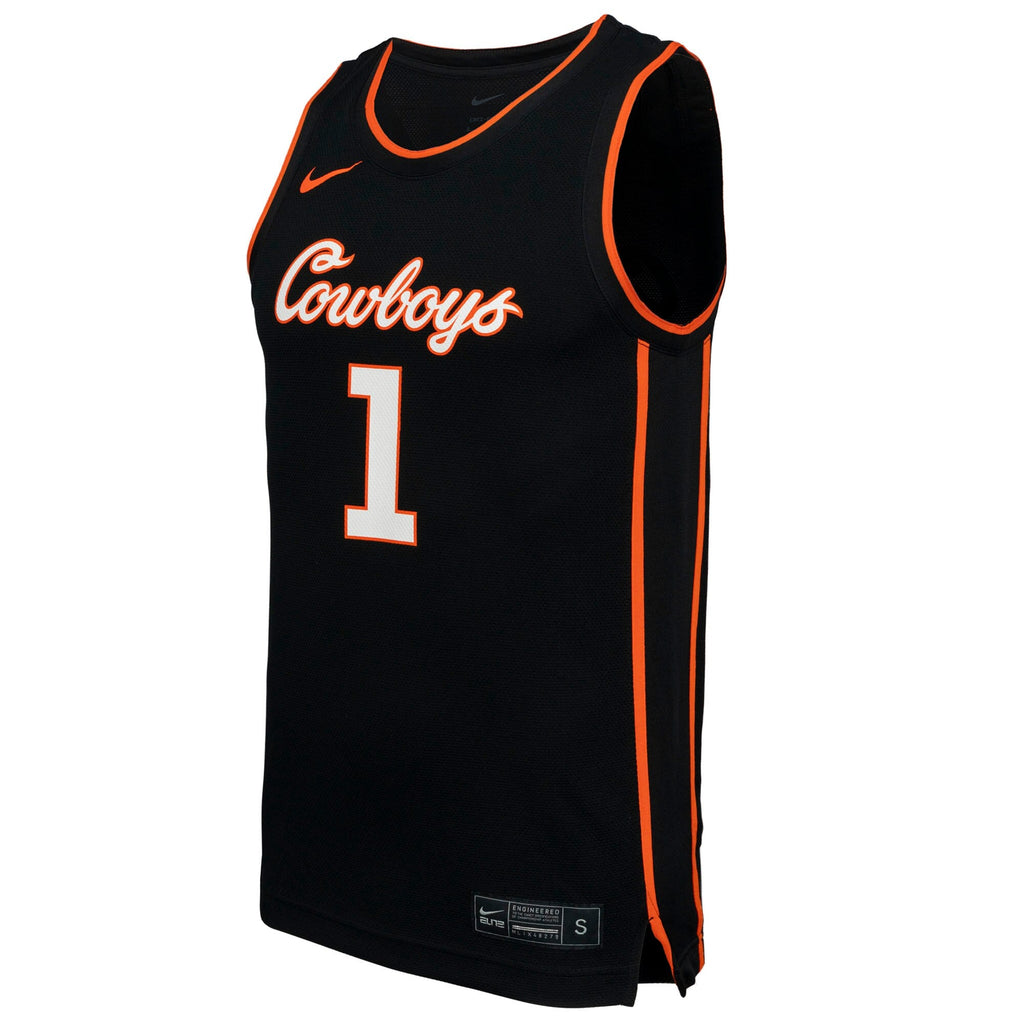 #1 Oklahoma State Cowboys Replica Basketball Jersey - Black product image 3, provided for visual reference and product