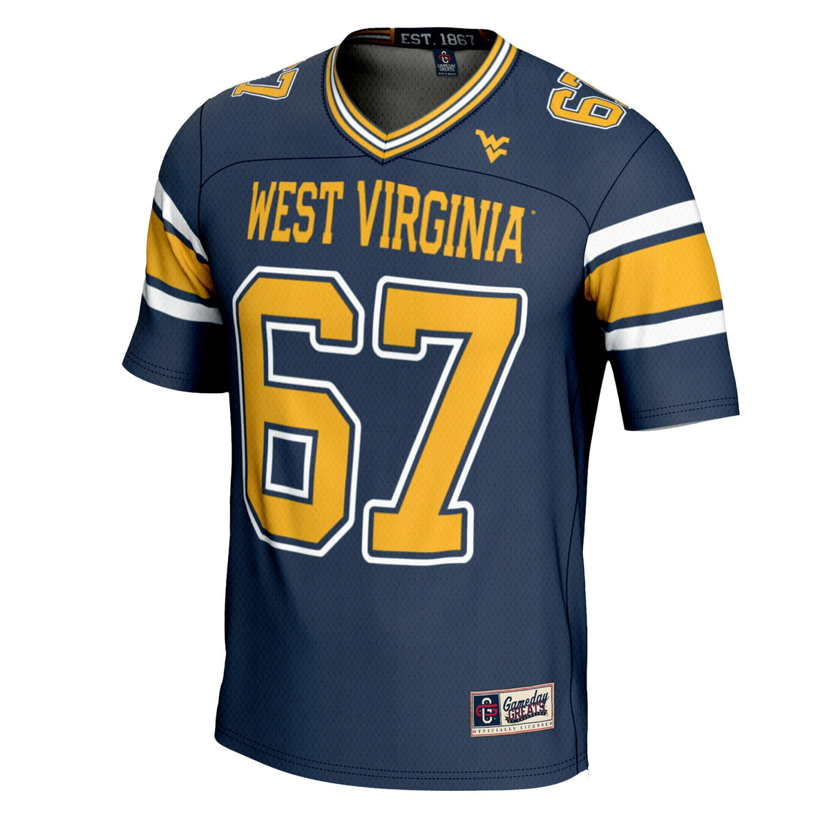 #1 West Virginia Mountaineers Football Jersey - Navy product image 3, provided for visual reference and product detail review