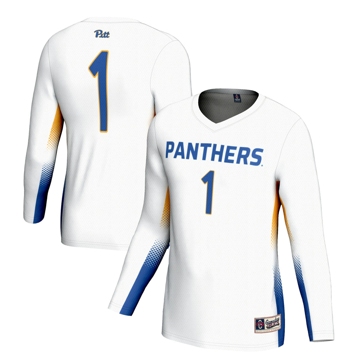 #1 Pitt Panthers Lightweight Volleyball Jersey - White product image 1, provided for visual reference and product detail
