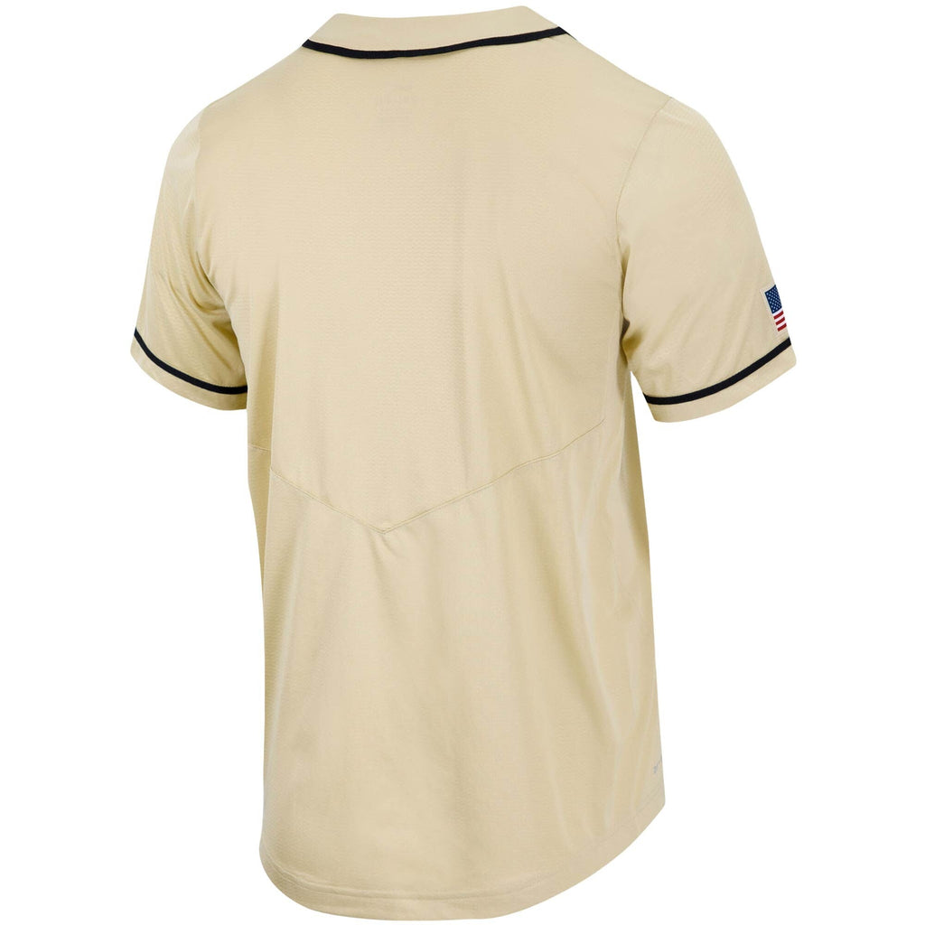 Gold Army Black Knights Replica Full-Button Baseball Jersey product image 4, provided for visual reference and product