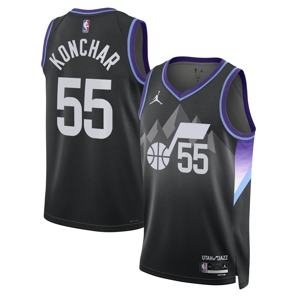 Utah Jazz Statement Edition Swingman Jersey - Black - John Konchar product image 1, provided for visual reference and