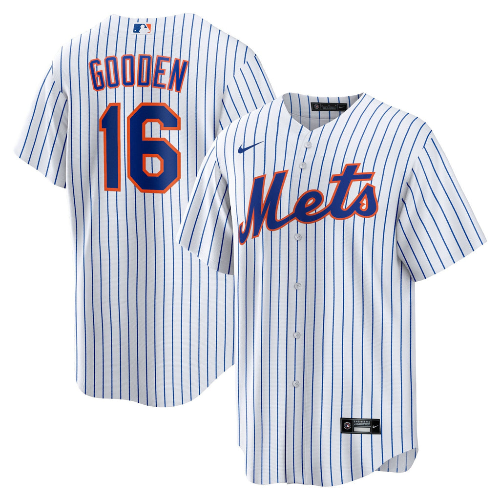 New York Mets Dwight Gooden White Home Replica Player Jersey product image 1, provided for visual reference and product