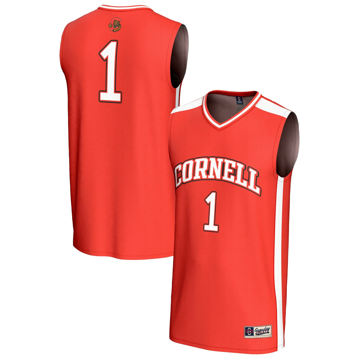 #1 Cornell Big Red Lightweight Collegiate Basketball Fashion Jersey - Red product image 2, provided for visual reference and