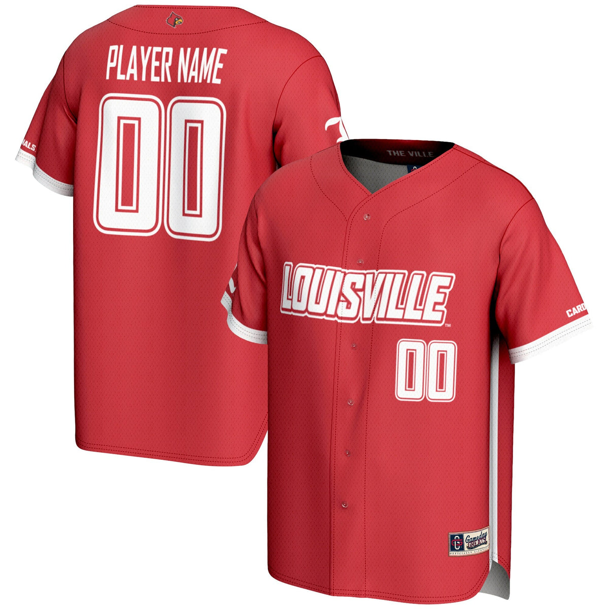 Louisville Cardinals NIL Pick-A-Player Lightweight Baseball Jersey - Red product image 2, provided for visual reference and