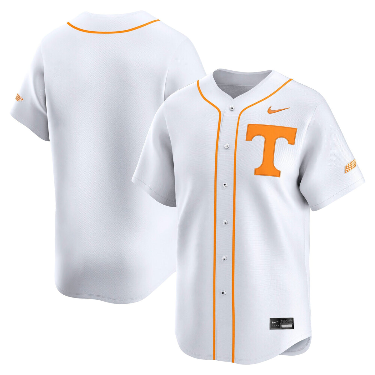 White Tennessee Volunteers Baseball Limited Jersey product image 2, provided for visual reference and product detail review
