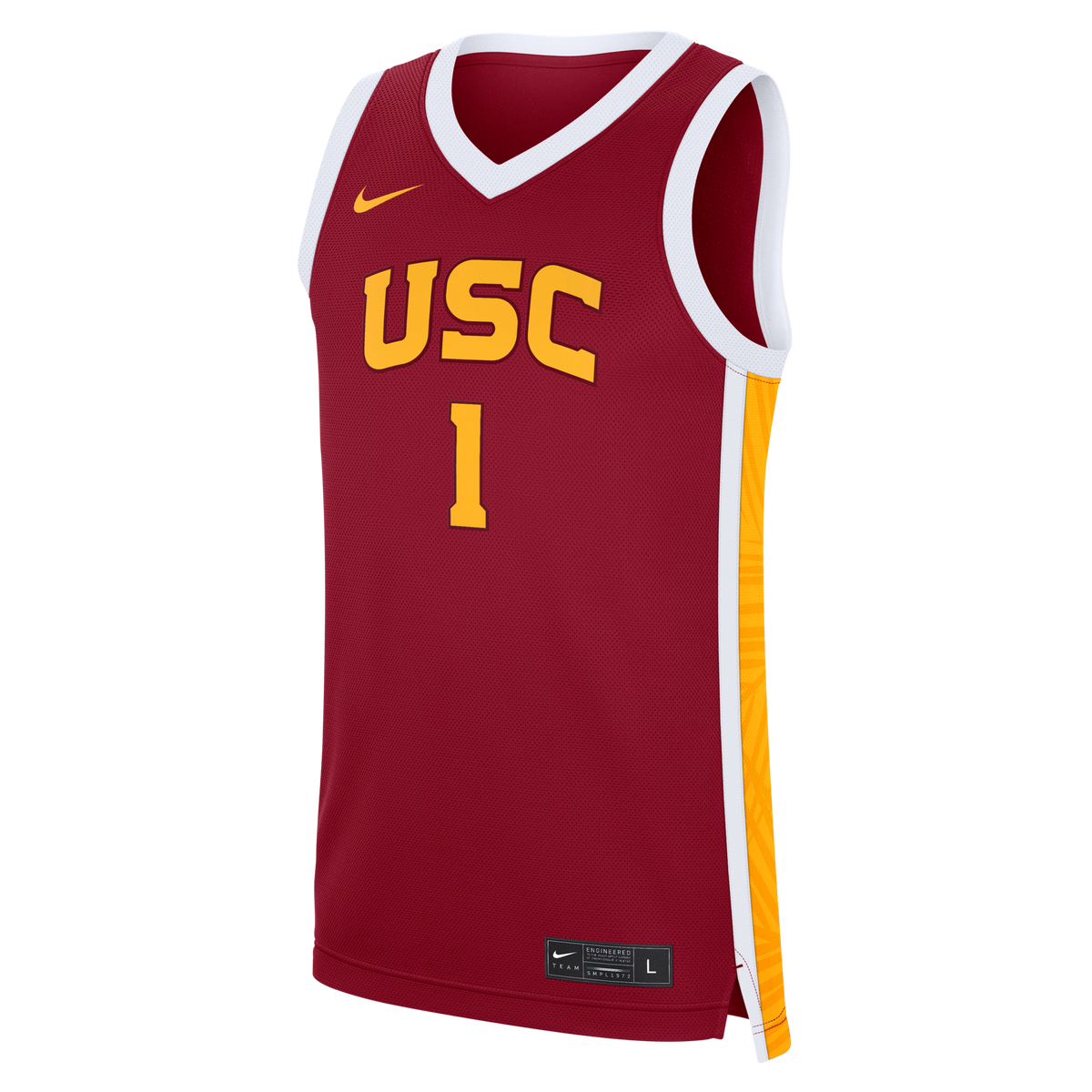 #1 USC Trojans Road Replica Basketball Jersey - Cardinal product image 3, provided for visual reference and product detail