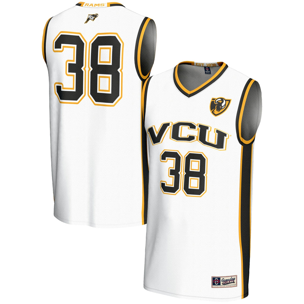 #38 VCU Rams Lightweight Basketball Jersey - White product image 2, provided for visual reference and product detail review