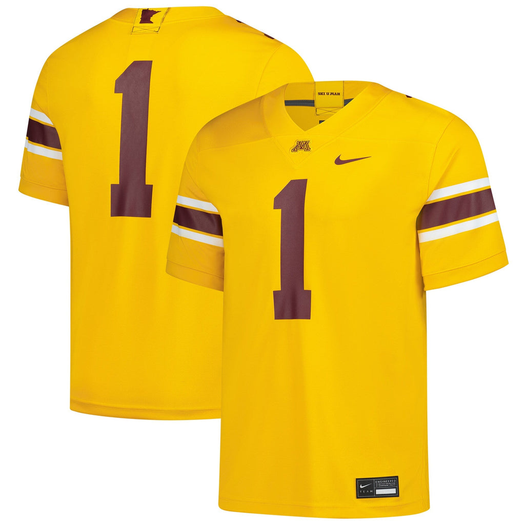 #1 Gold Minnesota Golden Gophers Game Football Jersey product image 1, provided for visual reference and product detail