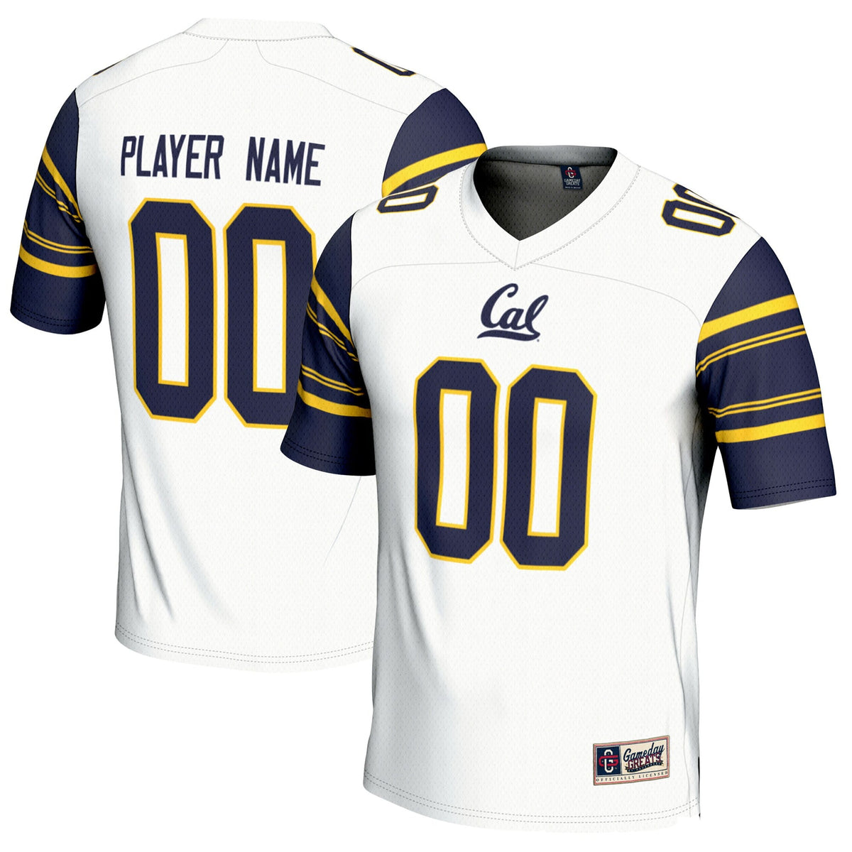 Cal Bears NIL Pick-A-Player Football Jersey - White product image 1, provided for visual reference and product detail review