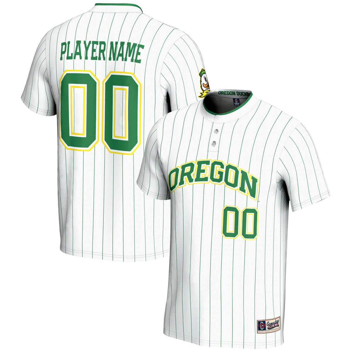 Oregon Ducks NIL Pick-A-Player Lightweight Softball Jersey - White product image 2, provided for visual reference and