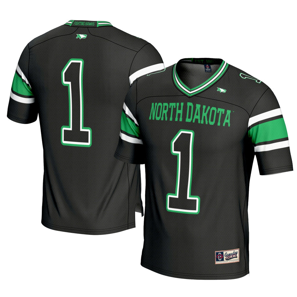 #1 North Dakota Football Jersey - Black product image 1, provided for visual reference and product detail review