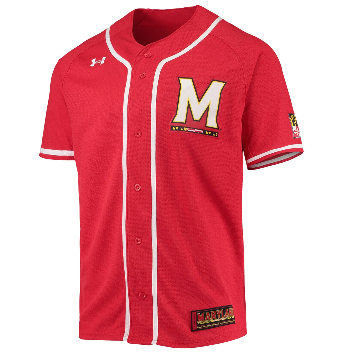 Maryland Terrapins Replica Baseball Jersey - Red product image 3, provided for visual reference and product detail review