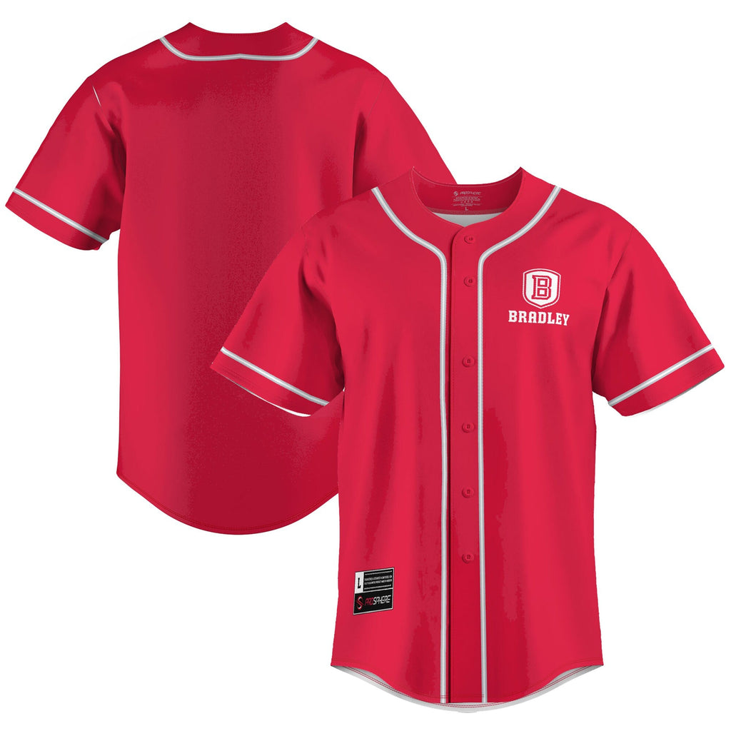 Bradley Braves Lightweight Baseball Jersey - Red product image 1, provided for visual reference and product detail review