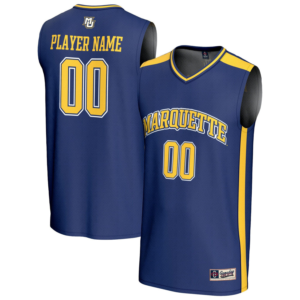 Marquette Golden Eagles NIL Pick-A-Player Lightweight Basketball Fashion Jersey - Blue product image 1, provided for visual