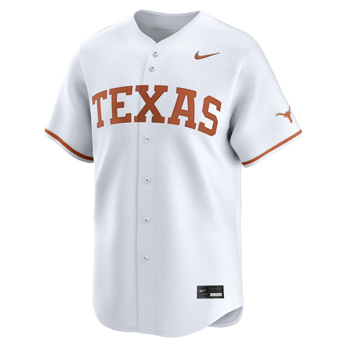 White Texas Longhorns Baseball Limited Jersey product image 3, provided for visual reference and product detail review