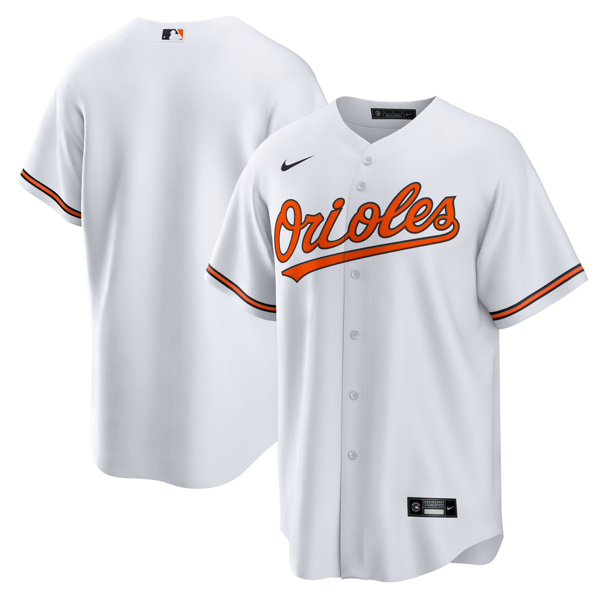 Baltimore Orioles White Home Big & Tall Replica Jersey product image 2, provided for visual reference and product detail