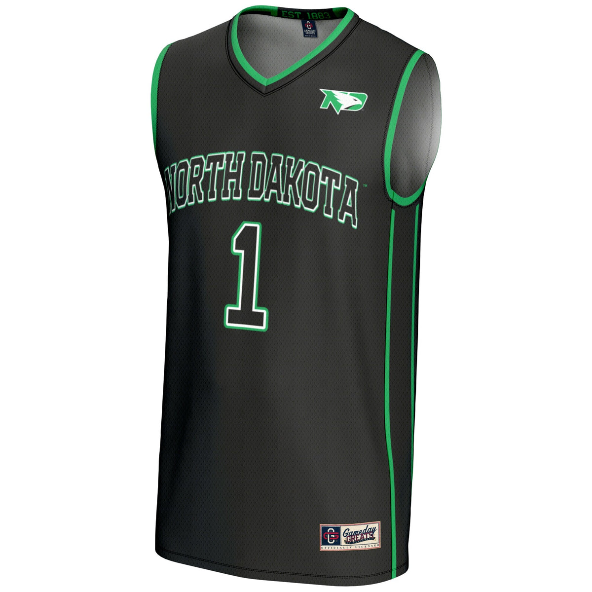 #1 North Dakota Lightweight Basketball Fashion Jersey - Black product image 3, provided for visual reference and product
