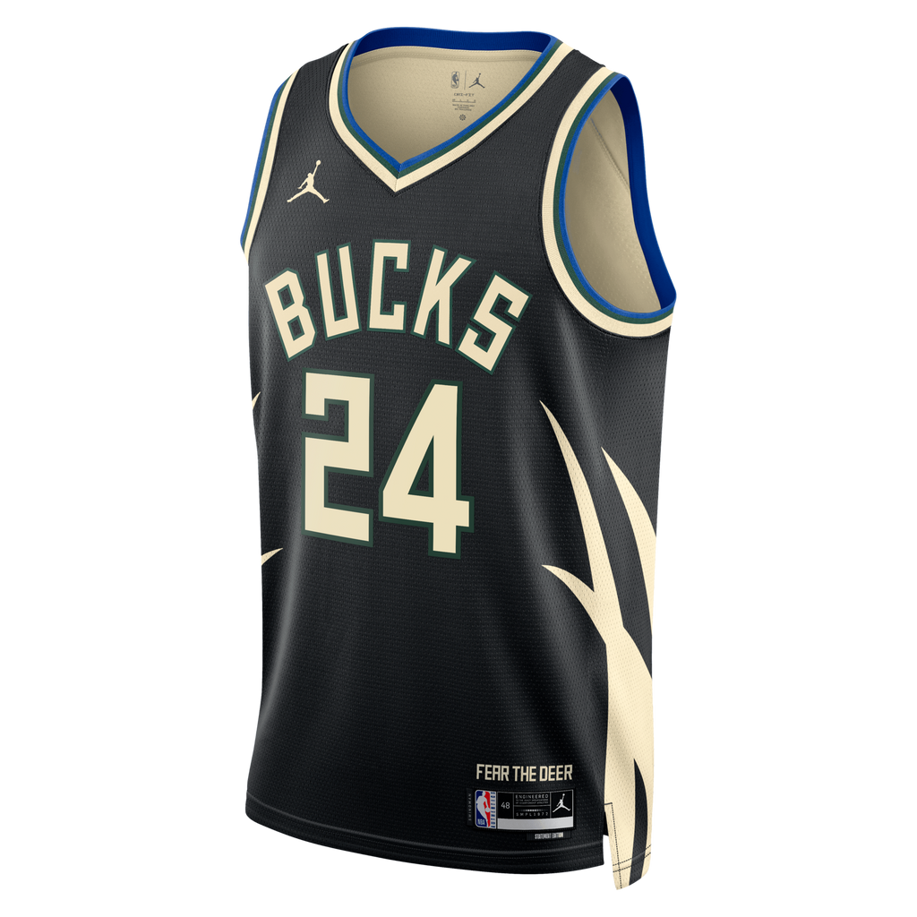 Milwaukee Bucks Statement Edition Swingman Jersey - Hunter Green - Jaime Jaquez Jr. product image 3, provided for visual