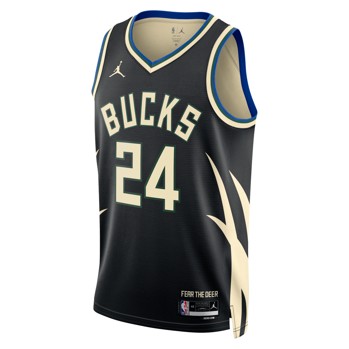 Milwaukee Bucks Statement Edition Swingman Jersey - Hunter Green - Jaime Jaquez Jr. product image 3, provided for visual
