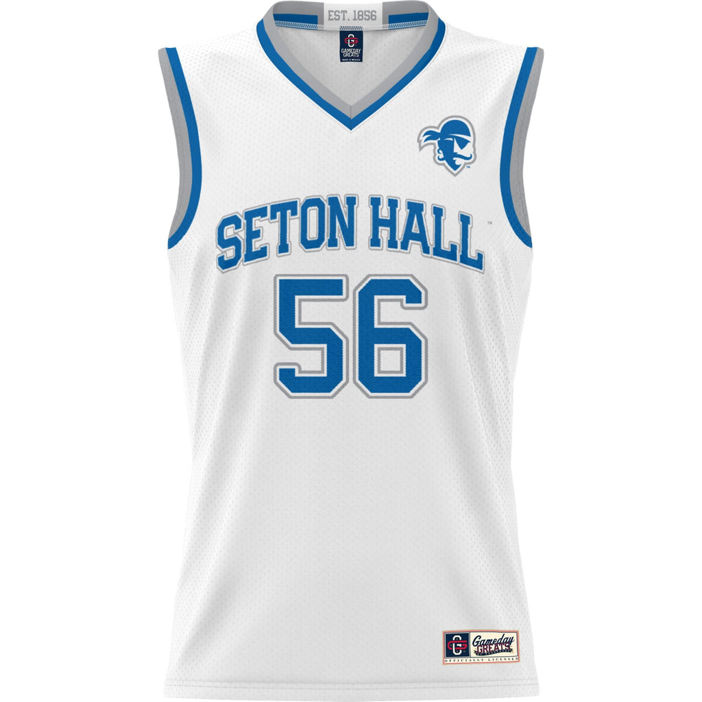 #56 Seton Hall Pirates Lightweight Basketball Jersey - White product image 3, provided for visual reference and product
