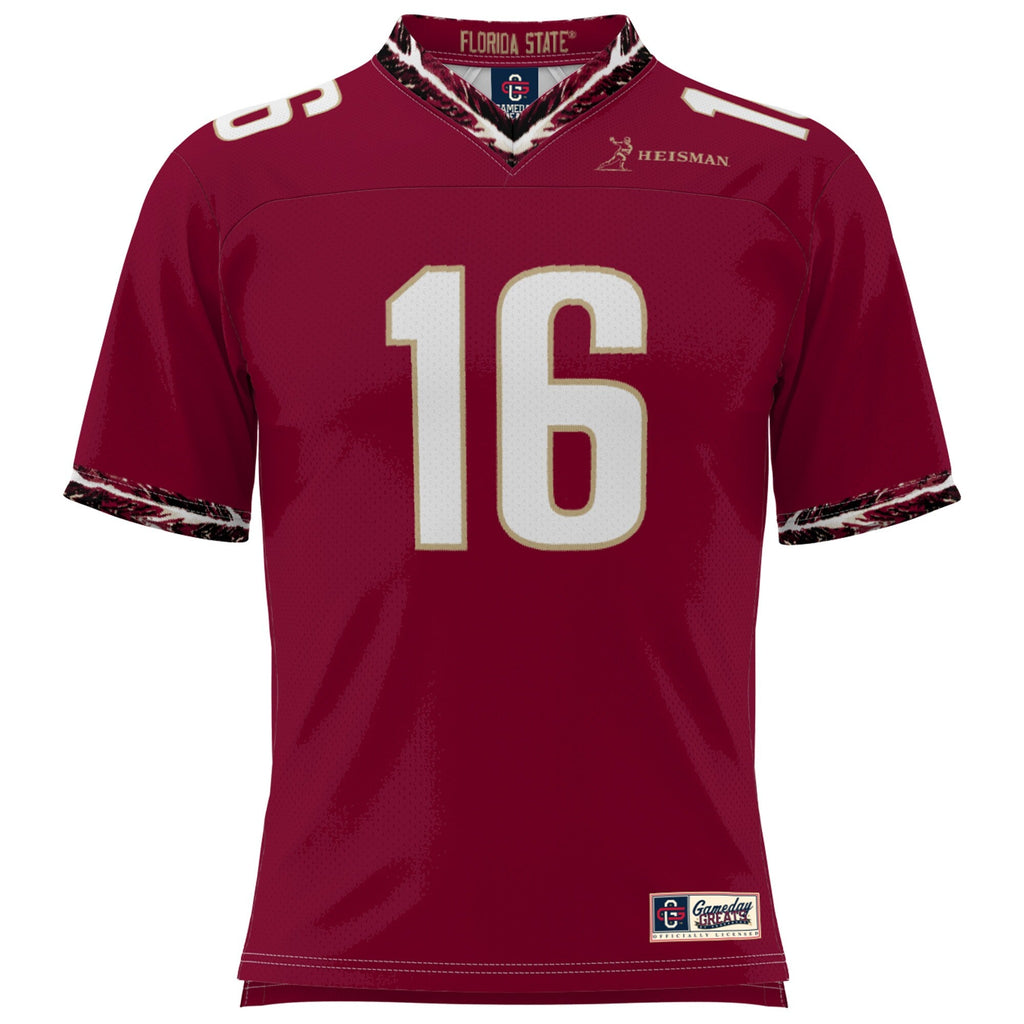 Chris Weinke Garnet Florida State Seminoles Heisman Football Jersey product image 3, provided for visual reference and
