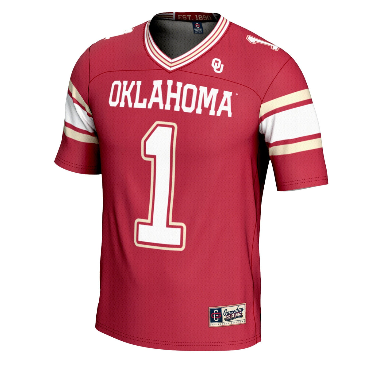#1 Oklahoma Sooners Football Jersey - Crimson product image 3, provided for visual reference and product detail review