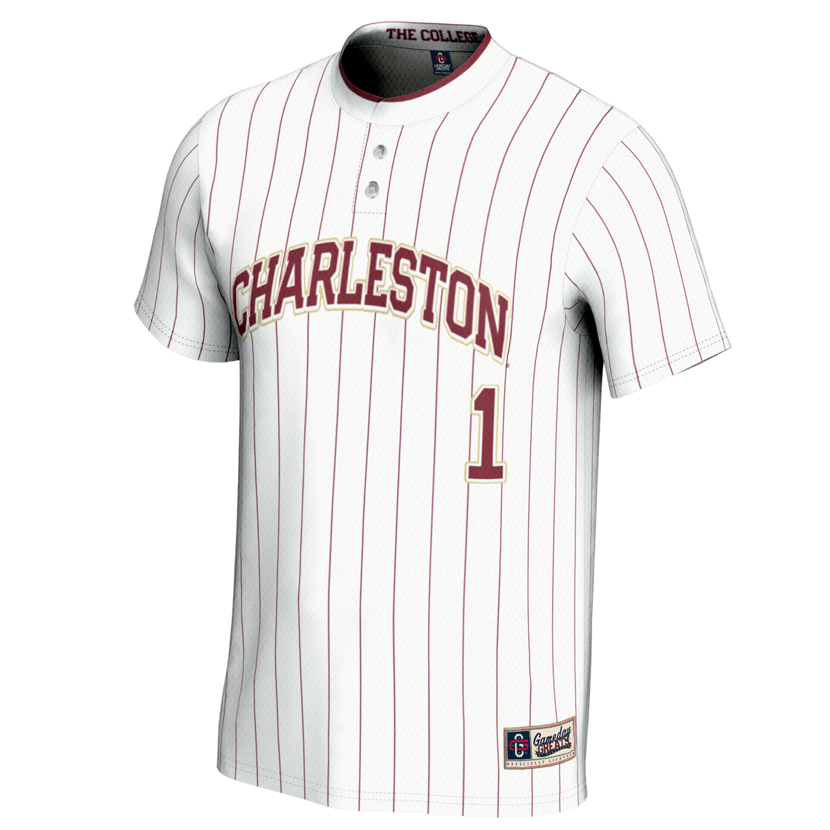 #1 Charleston Cougars Lightweight Softball Jersey - White product image 3, provided for visual reference and product detail