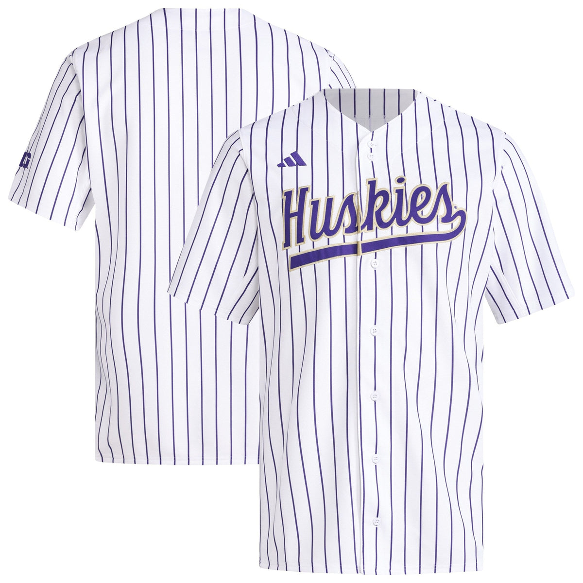 White Washington Huskies Replica Baseball Jersey product image 2, provided for visual reference and product detail review